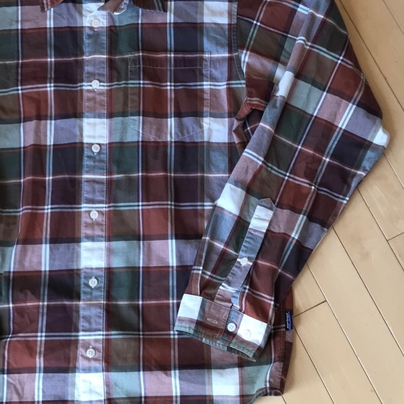 Preowned mens Patagonia long sleeve plaid organic cotton shirt - M - Picture 4 of 6